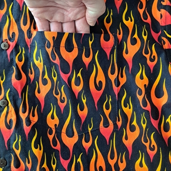 High Seas 90's Flame/Trailer Park Boys/Guy Fieri Men's Large Made in U.S.A. - Picture 6 of 6